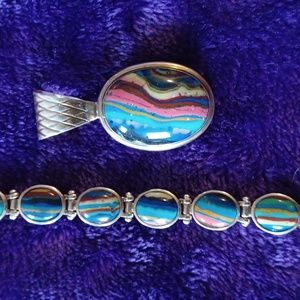 Rainbow Calsilica/Turquoise Reversible Set